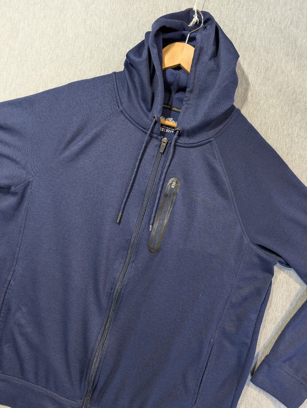 Eddie Bauer Motion FreeDry Hoodie Jacket Men's Large Blue Full Zip
